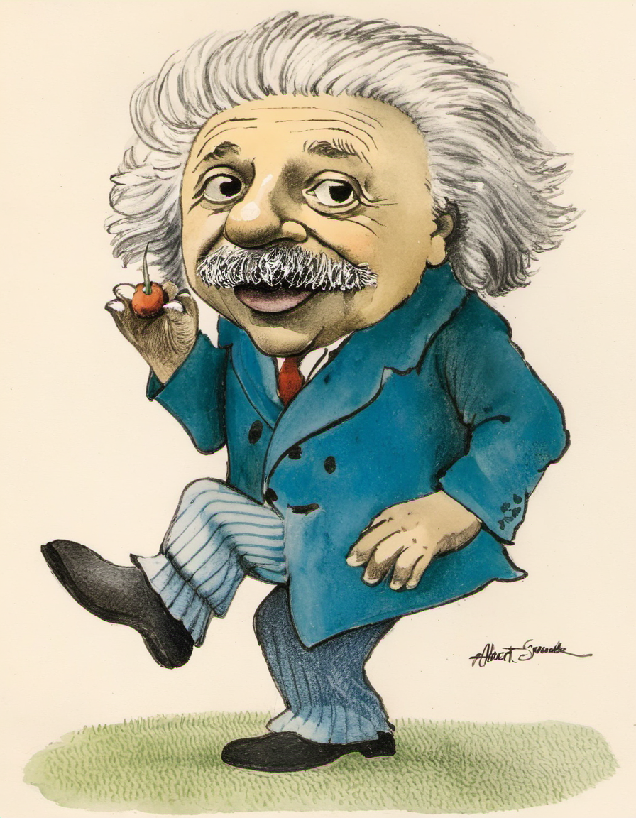 An AI image (Maurice Sendak) in the style of Albert Einstein ...